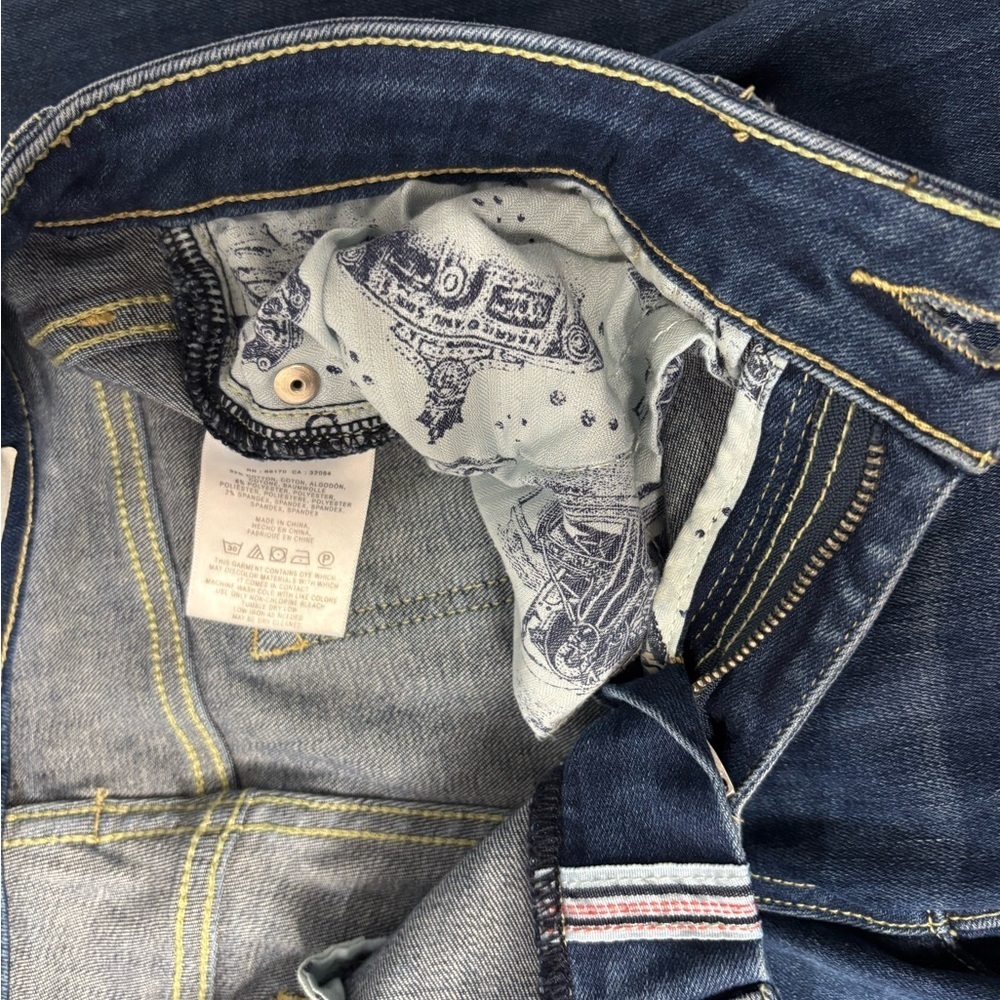 Anthropologie Pilcro & Letterpress Dark Blue Split-Ankle Jeans – Size 28 - Picture 13 of 15